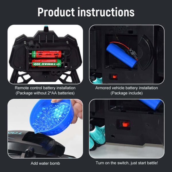 Electric Water Bombs RC Toy - Remote-Controlled Combat Car for Children - Image 16