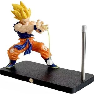 Super Saiyan Night Light, LED Wave Effect, Magnetic Display Stand (Blue)