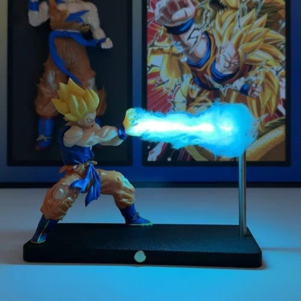 Super Saiyan Night Light, LED Wave Effect, Magnetic Display Stand (Blue) - Image 2