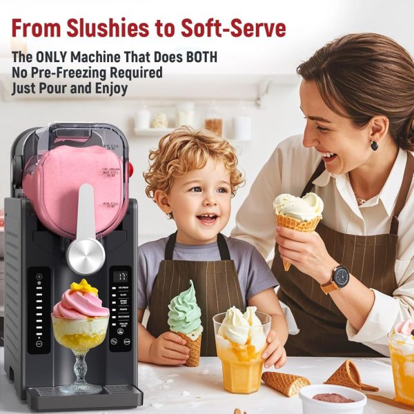 Slushie maker: No Ice Needed All-in-One Slushy Maker for home, real-time temperature display, auto-clean, 6 presets | Frozen margaritas, cocktails, frappés, ice cream, smoothies, milkshakes, summer parties - Image 2