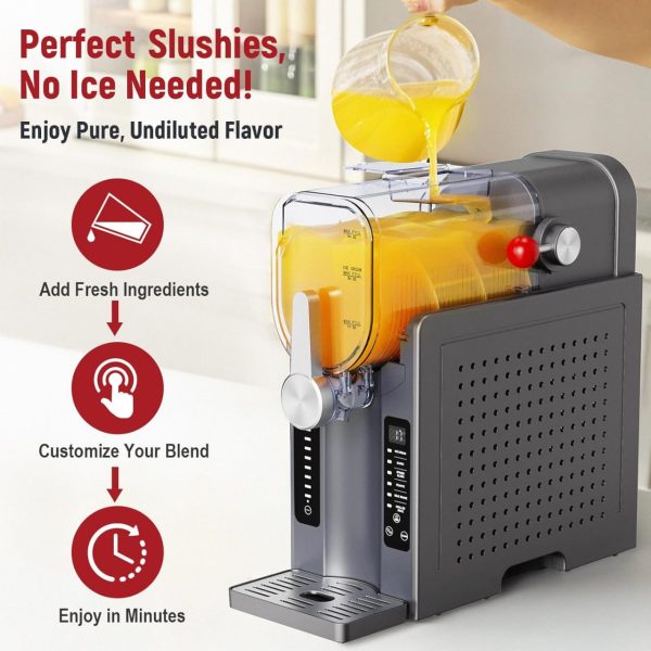 Slushie maker: No Ice Needed All-in-One Slushy Maker for home, real-time temperature display, auto-clean, 6 presets | Frozen margaritas, cocktails, frappés, ice cream, smoothies, milkshakes, summer parties - Image 4