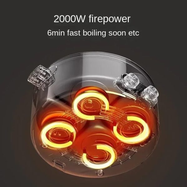 Mandarin Duck Electric Chafing Dish Four-Grid Multi-functional Household 6 Liters Capacity Integrated Hot Pot Electric Caldron for Busy Person - Image 5