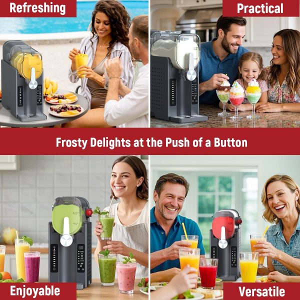 Slushie maker: No Ice Needed All-in-One Slushy Maker for home, real-time temperature display, auto-clean, 6 presets | Frozen margaritas, cocktails, frappés, ice cream, smoothies, milkshakes, summer parties - Image 8